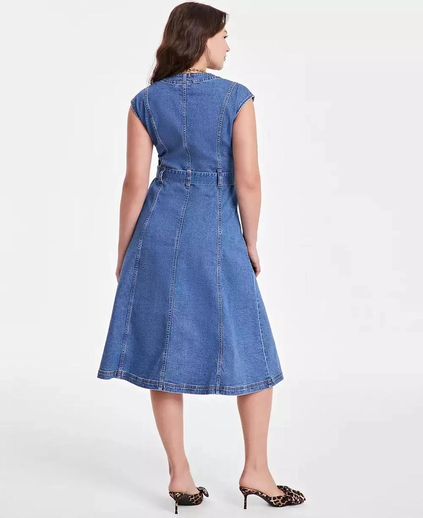 On 34th Women's Sleeveless Belted Denim Midi Dress, Exclusively at Macy's 4