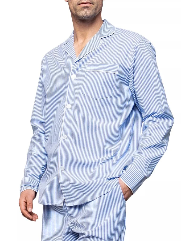 Petite Plume French Blue Seersucker Pajama Set 3