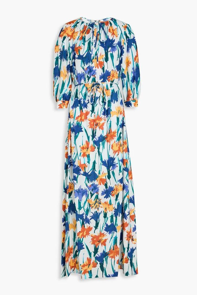 Diane von Furstenberg Drogo gathered floral-print twill maxi dress