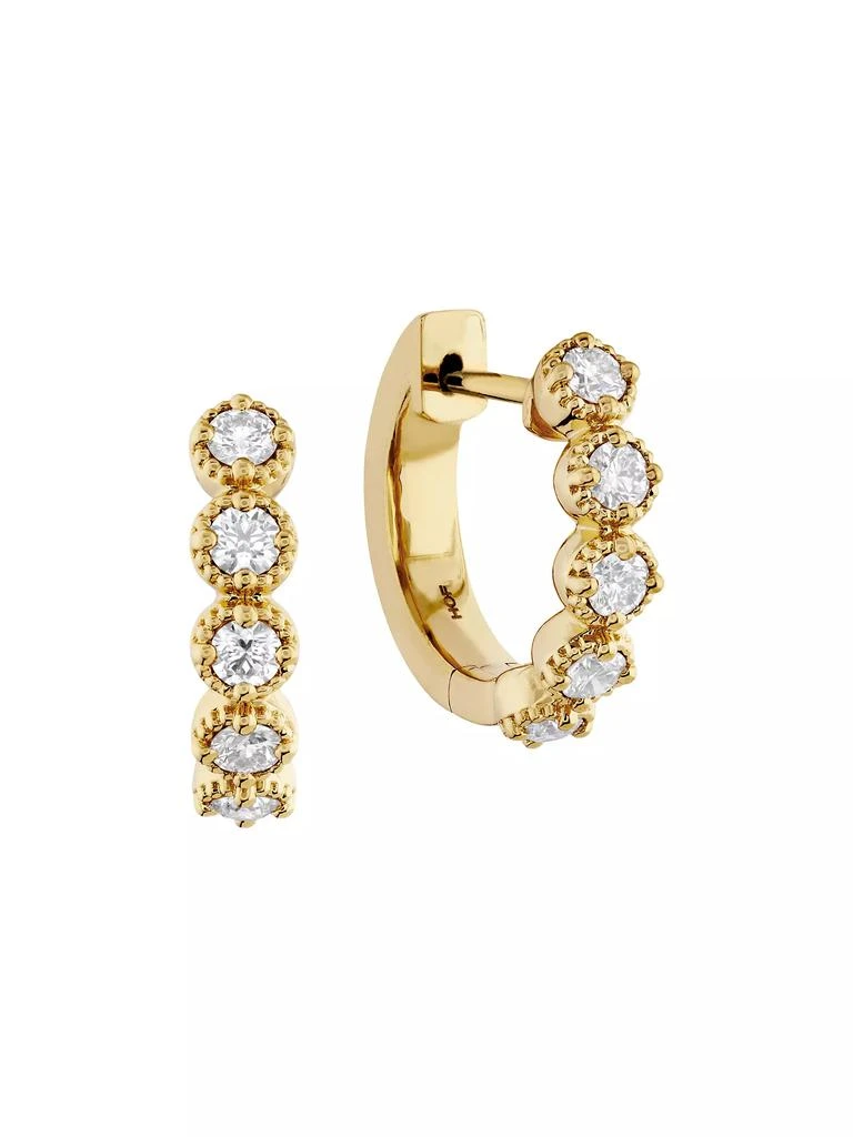 Hearts On Fire 18K Gold & 0.32 TCW Diamond Huggie Hoop Earrings 1