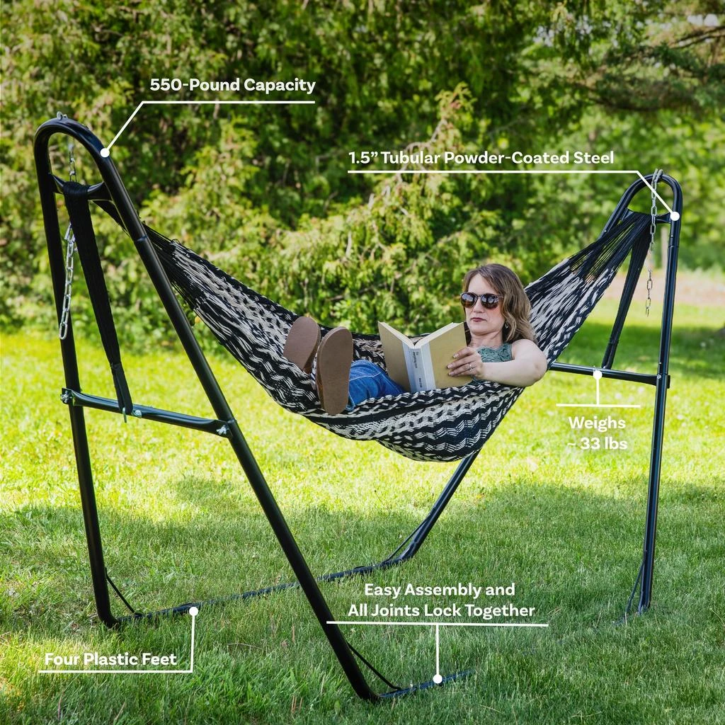Sunnydaze Heavy-Duty Universal Multi-Use Heavy-Duty Steel Hammock Stand for 9 to 14 Feet Hammocks - 550 lb Weight Capacity 3