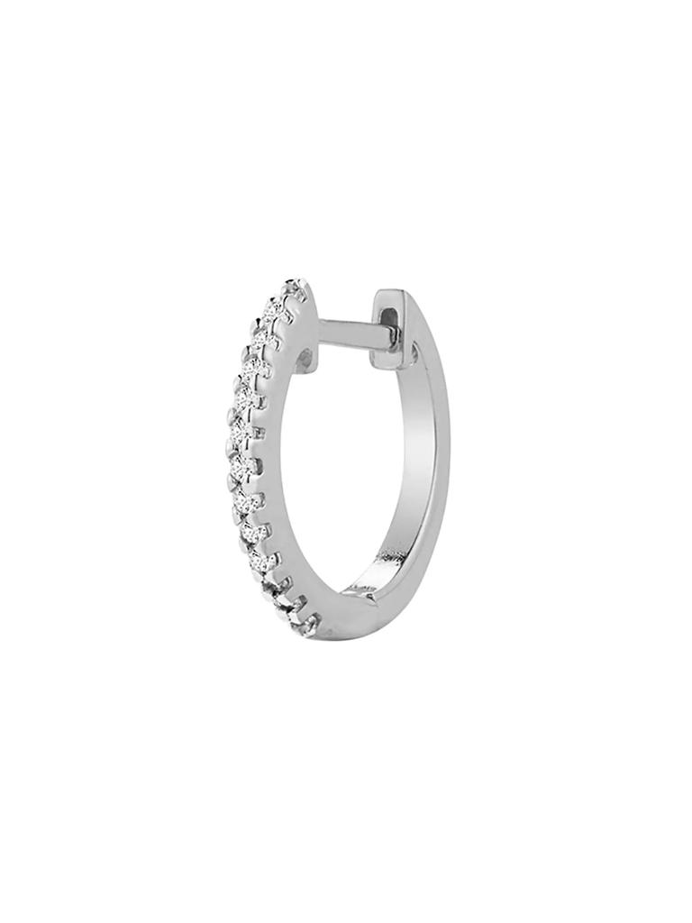 MATEO 14K White Gold & 0.104 TCW Diamond Huggie Earring
