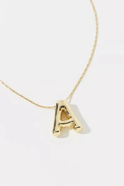 Urban Outfitters 14k Gold Plated Bubble Initial Charm Necklace 2