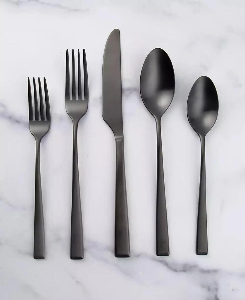 Cambridge Silversmiths Marlise Black Satin 20 Piece 18/10 Stainless Steel Flatware Set, Service for 4 3