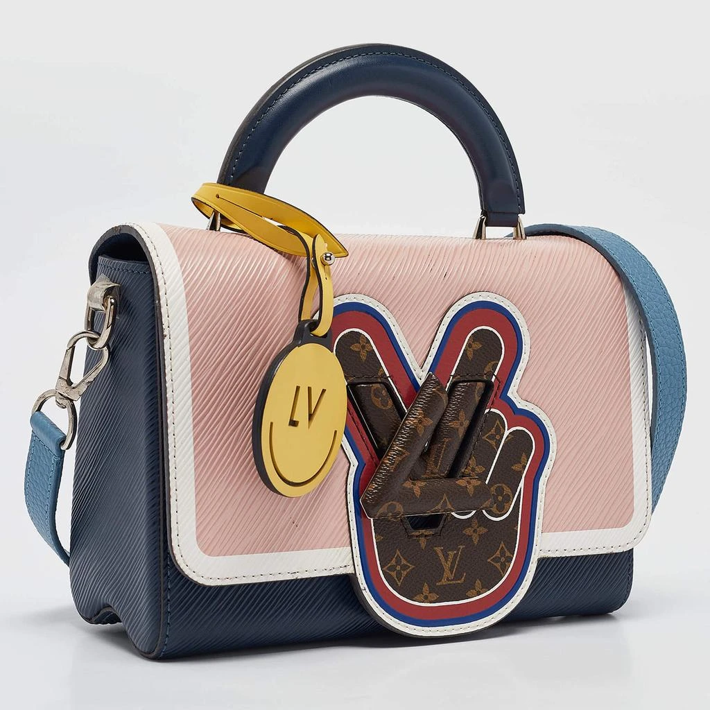 Louis Vuitton Louis Vuitton Blue/Multicolor Epi Leather Peace Love Twist MM Top Handle Bag 3