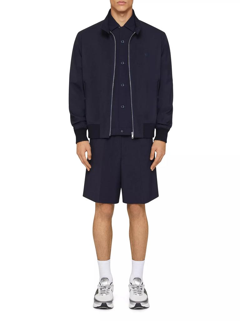 Givenchy Plage Harrington Jacket in Wool Poplin with 4G Detail