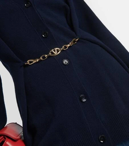 Valentino Chain-detail virgin wool cardigan 5
