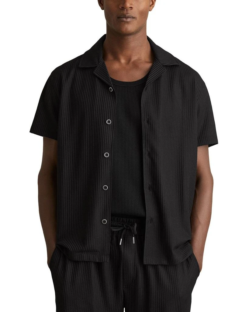 REISS Relaxed Fit Textured Short Sleeve Camp Shirt 1