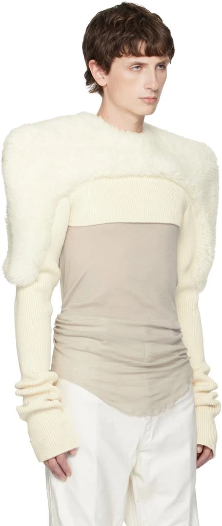 Rick Owens Off-White Concordians Tight Pullover Shearling Jacket 2