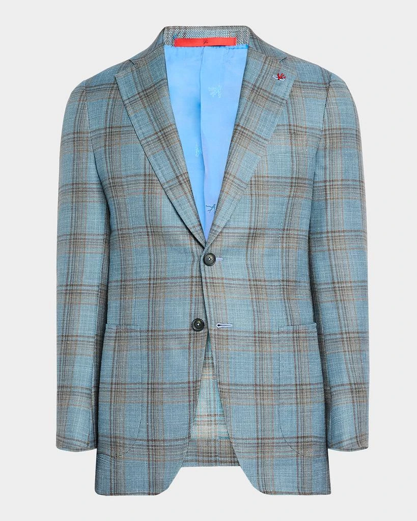 Isaia Men's Wool-Blend Plaid Sport Coat from Neiman Marcus
