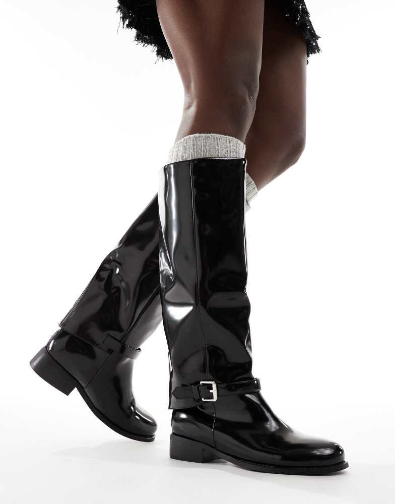Raid RAID Rosenna riding knee boots in black patent