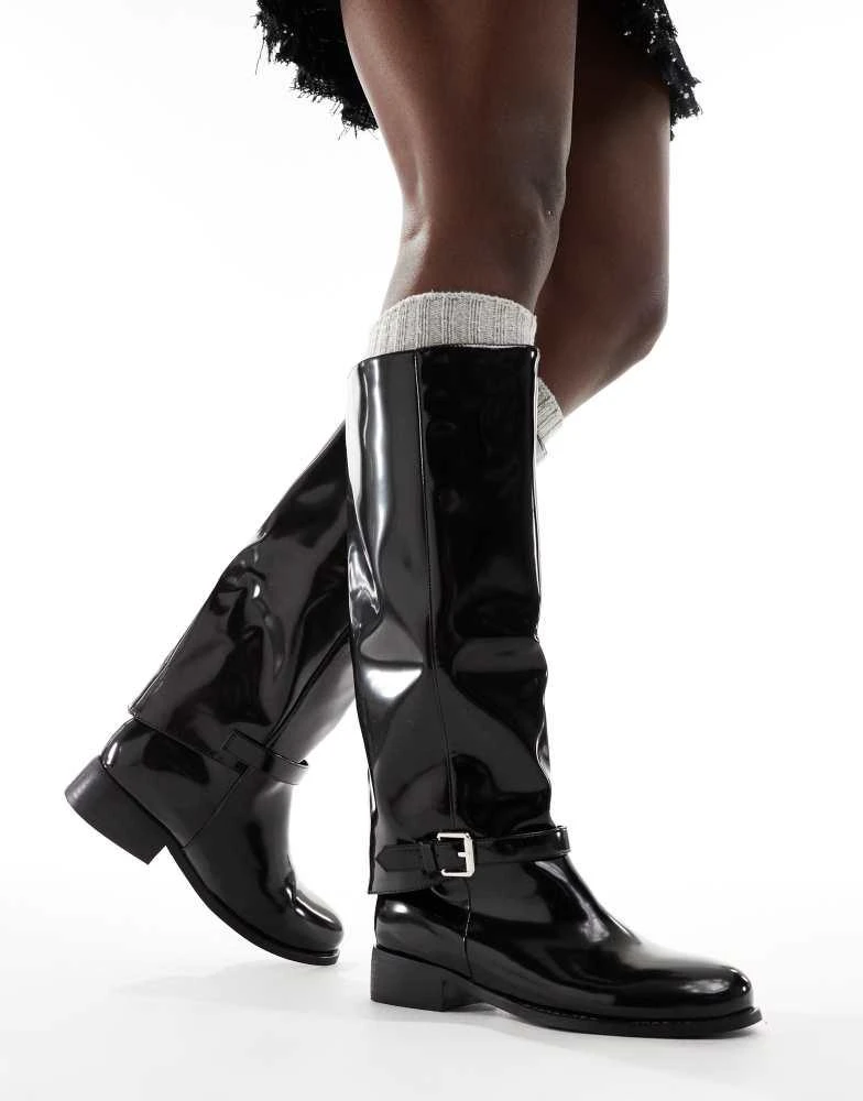 Raid RAID Rosenna riding knee boots in black patent 2