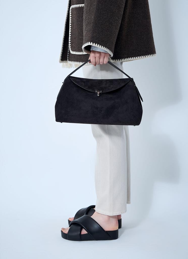 Totême T-Lock Suede Handbag