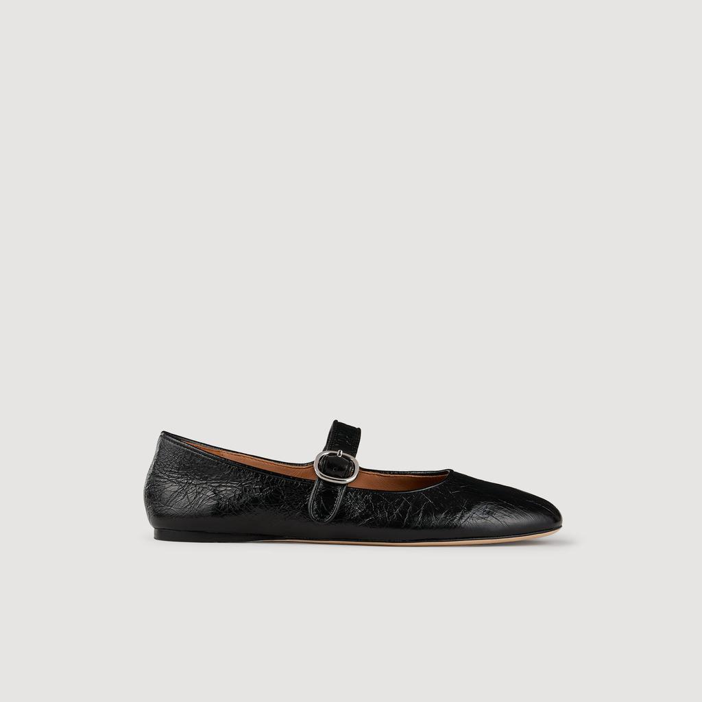 Sandro Shiny leather ballet flats