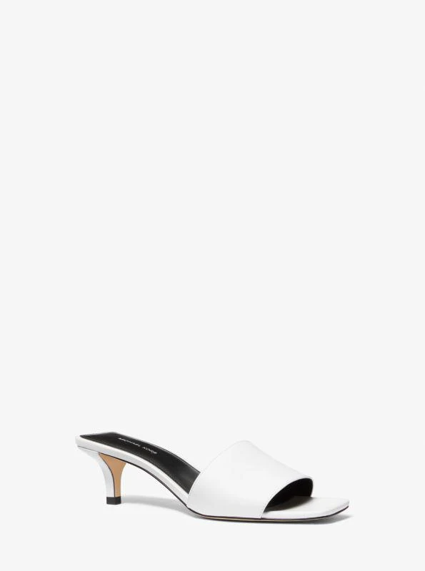 Michael Kors Merriam Leather Kitten Heel Sandal 1
