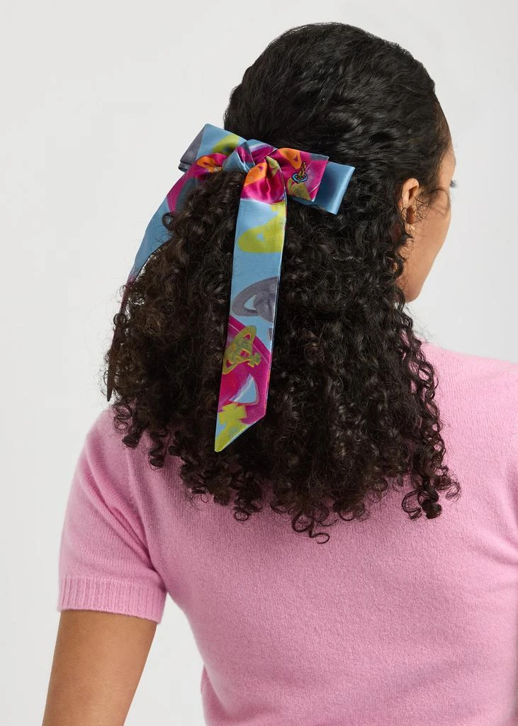 Vivienne Westwood Bow printed satin hair clip 2