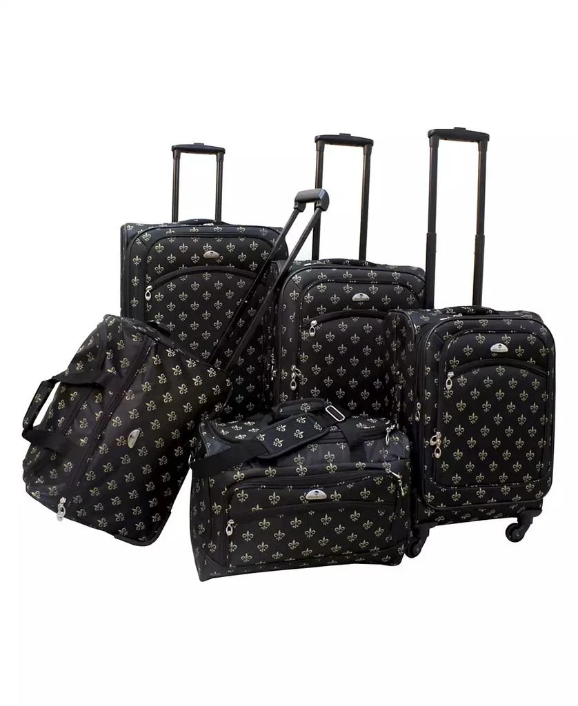 American Flyer Fleur De Lis 5 Piece Spinner Luggage Set 1