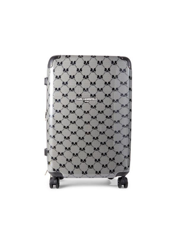Karl Lagerfeld Paris 24 Inch Diamond Monogram Spinner Suitcase