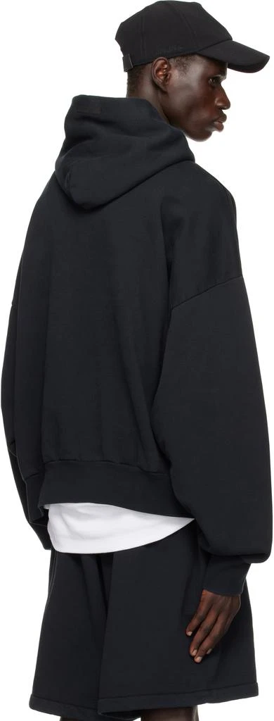 Essentials Black Heavy Fleece Vintage Shrunken Hoodie 3