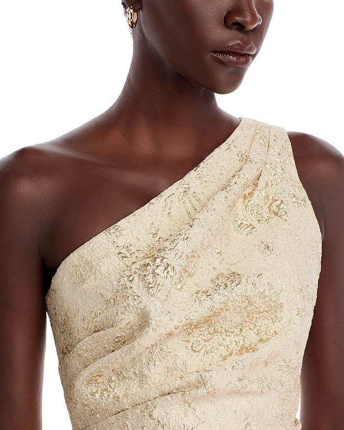 Teri Jon Metallic Jacquard One Shoulder Gown 2