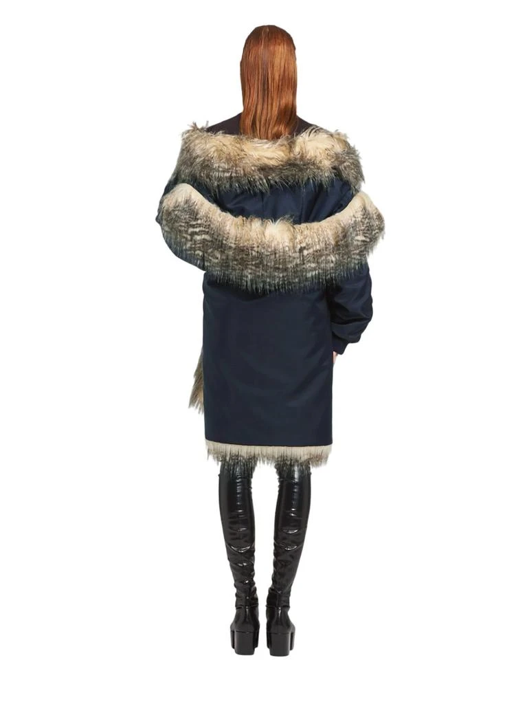 Prada Prada - RE-NYLON FAUX FUR-TRIMMED COAT 4