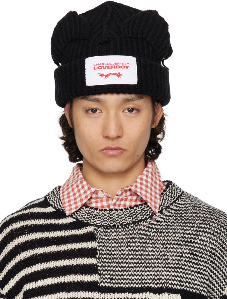 Charles Jeffrey Loverboy Black Chunky Ears Beanie