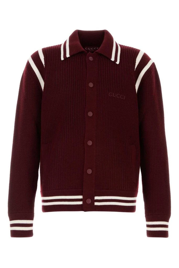 Gucci Gucci Logo Embroidered Knit Cardigan 1