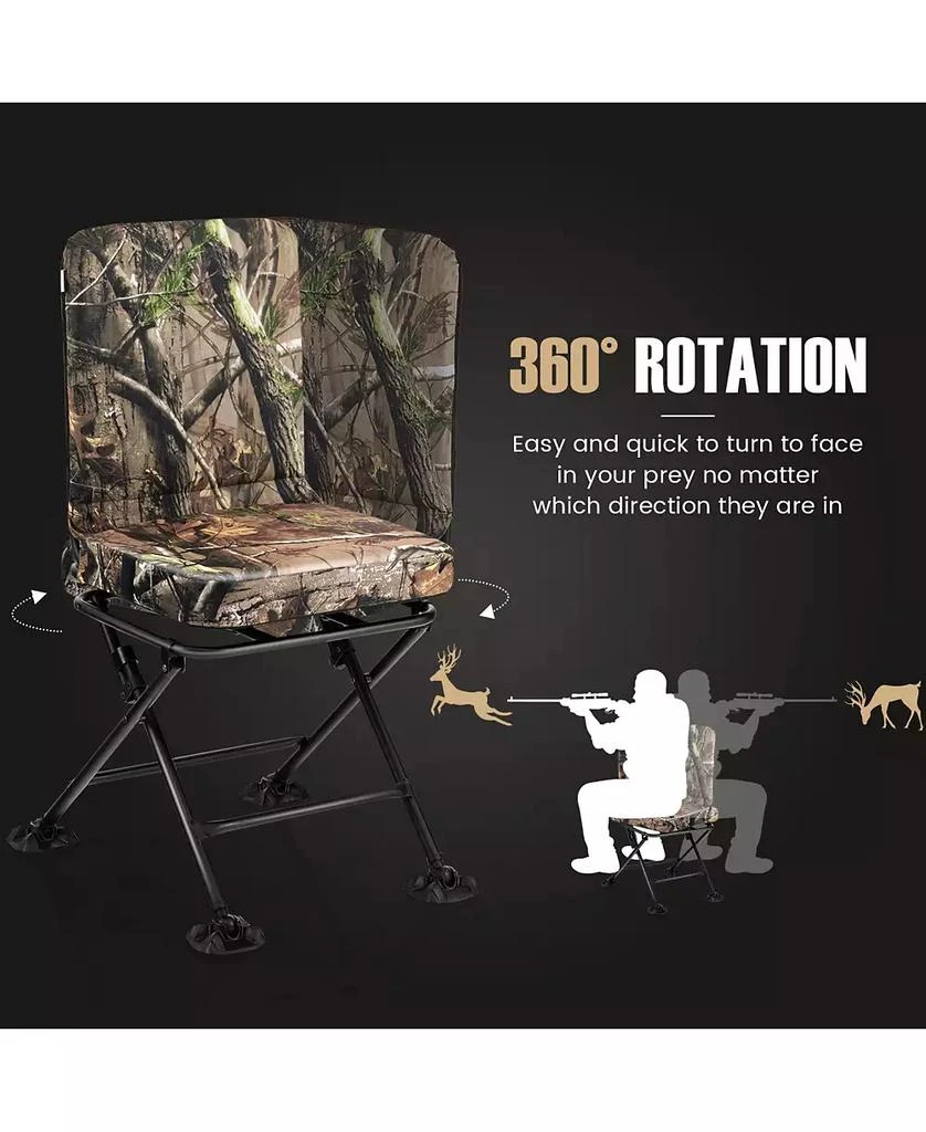 Mecale Swivel Folding Chair with Backrest and Padded Cushion 4