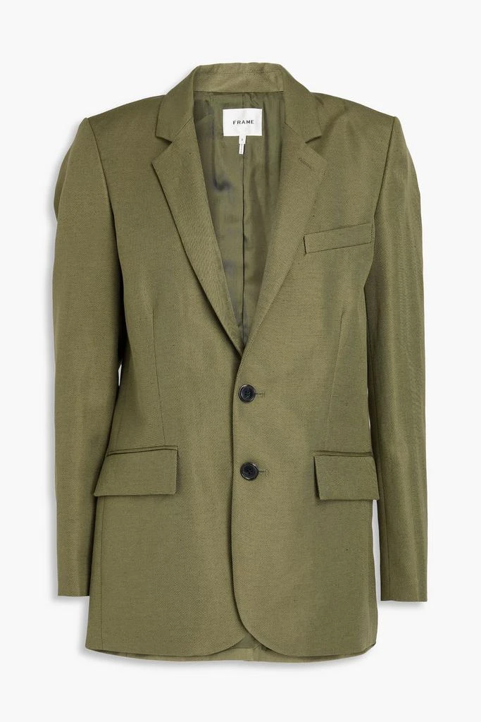 FRAME Cotton and linen-blend twill blazer 1