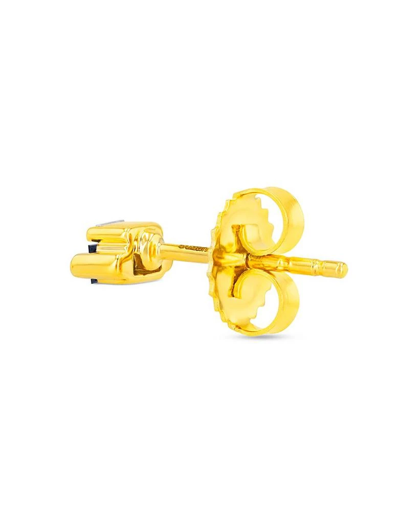 Suzanne Kalan 18K Yellow Gold Light Blue Sapphire & Diamond Baguette Stud Earrings 4