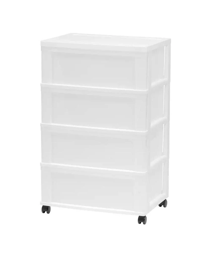 IRIS 4 Drawer Plastic Wide Storage Chest with 4 Casters