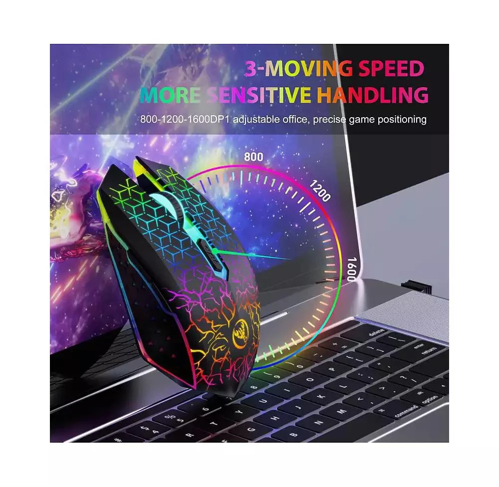 risokeys Dual Mode Wireless Gaming Mouse 2.4G and Bluetooth 5.2 RGB Silent 3 Speed DPI 6