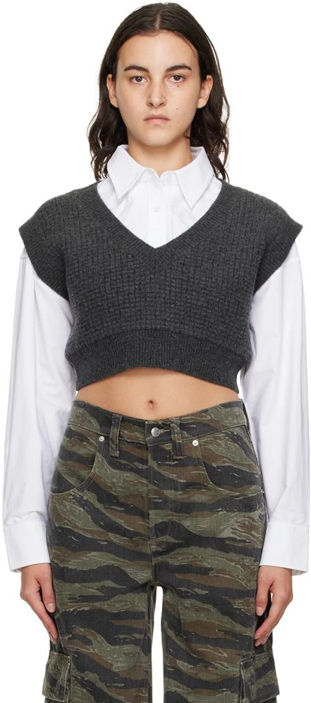 Alexander Wang Gray & White Layered Shirt 1
