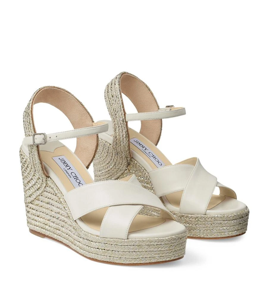 Jimmy Choo Dellena 100 Leather Wedge Sandals 3