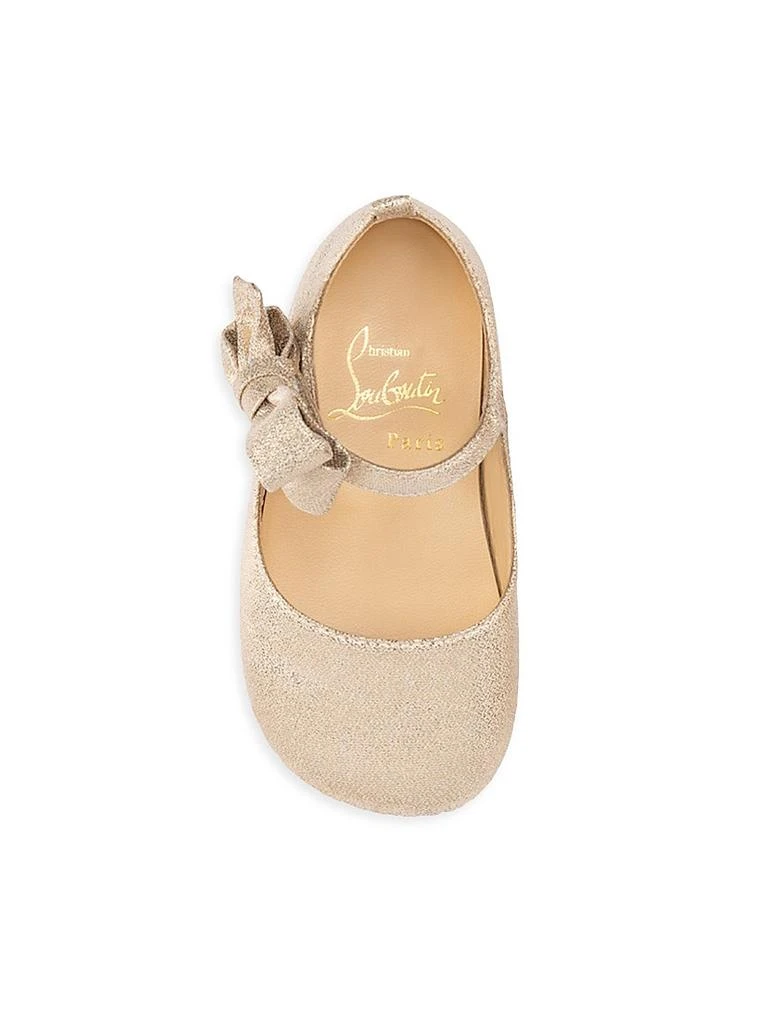 Christian Louboutin Baby Girl
s Lou Babe Metallic Flats 4