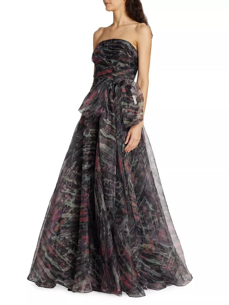 Rene Ruiz Collection Printed Strapless Organza Gown 4