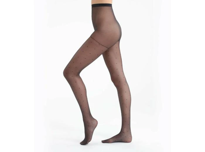 DIM Collant effet plumetis noir 15D Madame so Chic