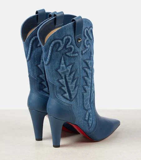 Christian Louboutin Santiabooty 85 denim ankle boots 2