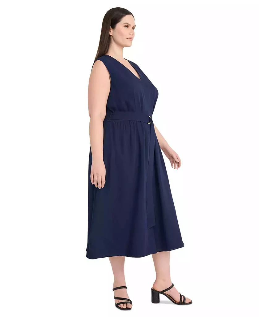 Maggy London Plus Size Belted Sleeveless Fit & Flare Dress 3