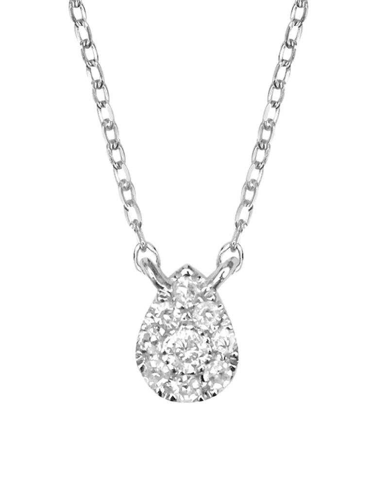 DJULA Magic Touch 18K White Gold & Diamond Pear Pendant Necklace