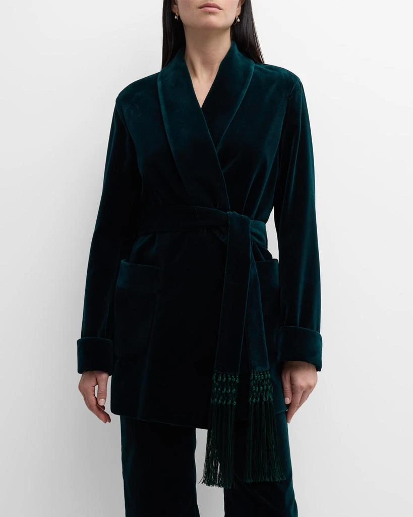 Loro Piana Giacca Raniya Belted Velvet Wrap Coat 1