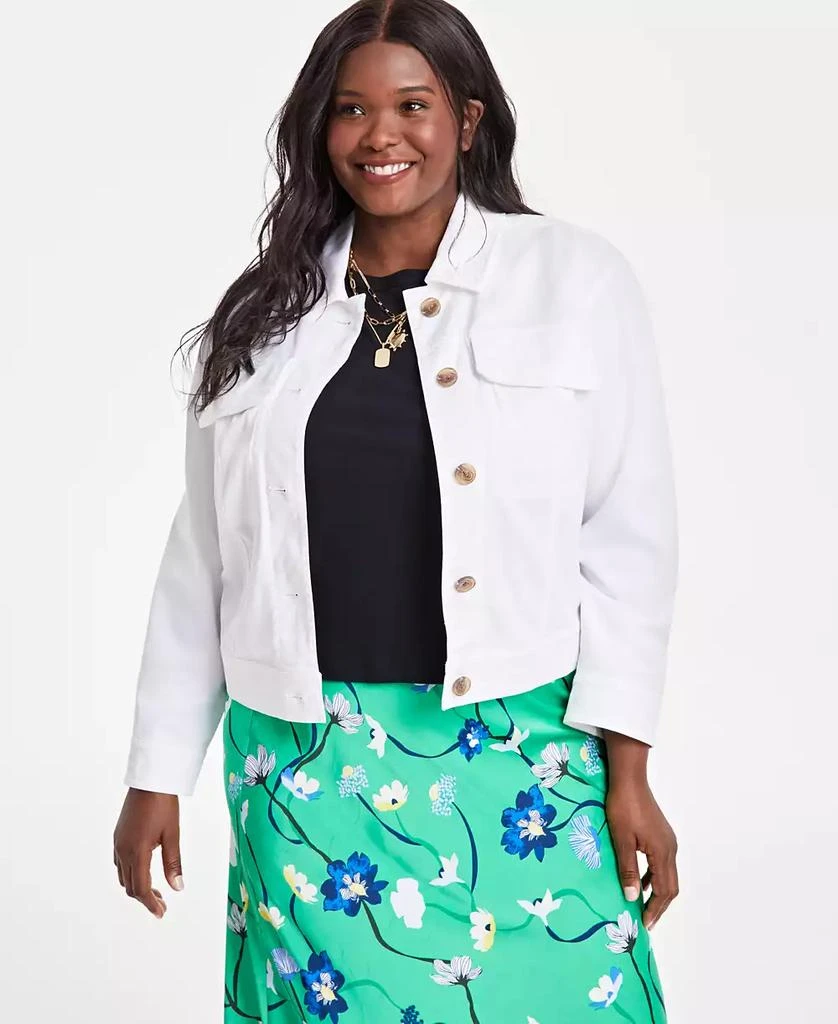 On 34th Trendy Plus Size Short Utility Jacket, Exclusively at Macy's 1