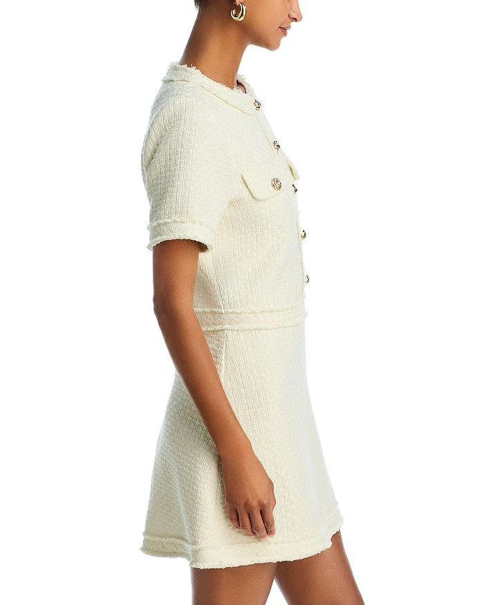 AQUA Tweed Short Sleeve Mini Dress - Exclusive 5