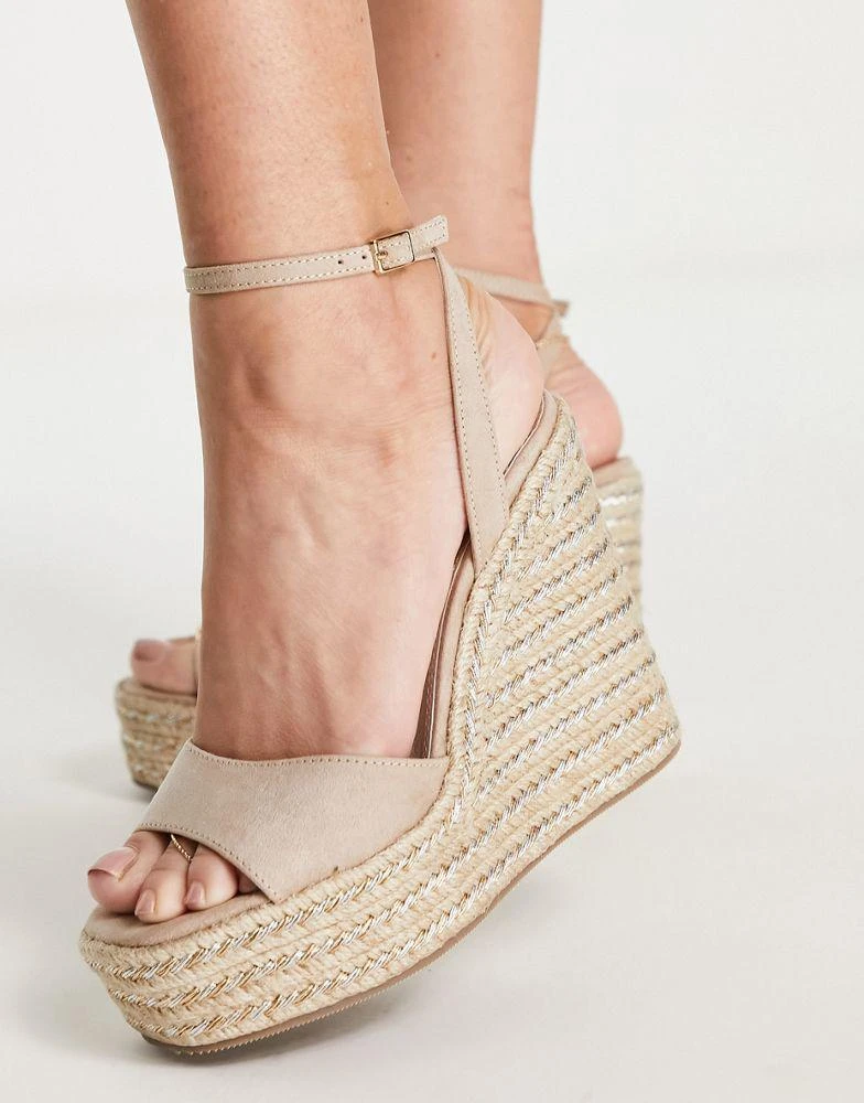 ASOS ASOS DESIGN Tasha espadrille wedges in beige 4
