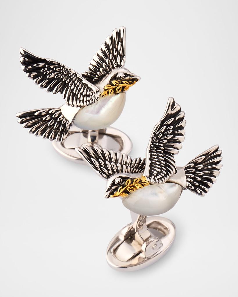 Jan Leslie Men's Peace Dove Sterling Silver Cufflinks