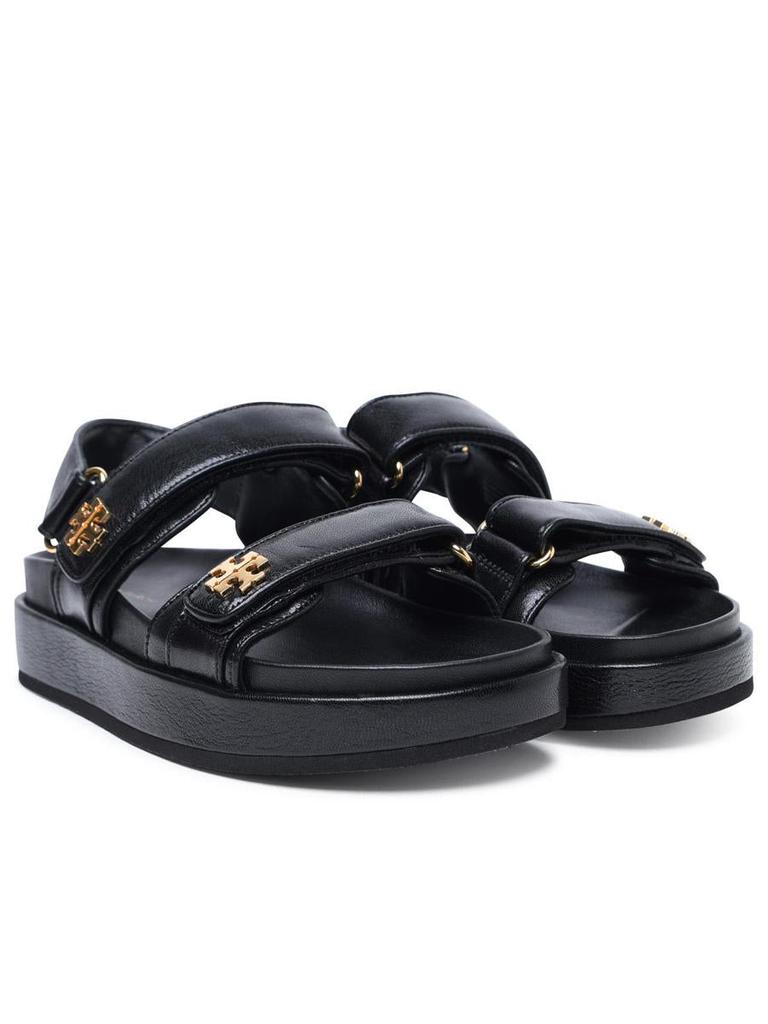 Tory Burch Tory Burch 'Kira' Black Leather Sports Sandals