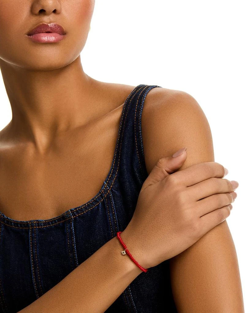 Sydney Evan 14K Yellow Gold Tiny Bezel Evil Eye Charm Bracelet 2