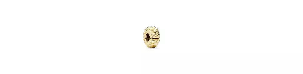 PANDORA 14k Gold-Plated Unique Metal Blend Studded Fixed clips charm