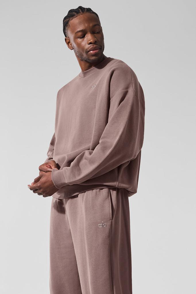 Alo Accolade Crew Neck Pullover - Mushroom - Hoodies - Free