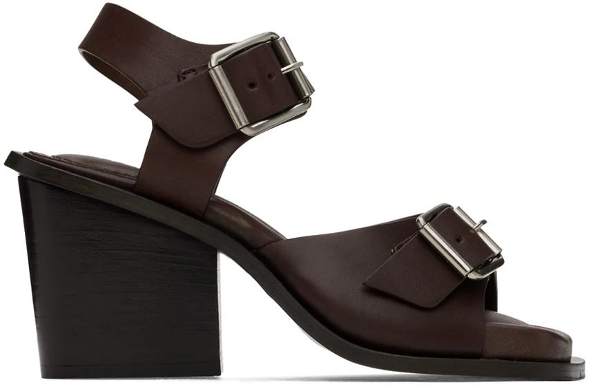 Lemaire Burgundy Square 80 Heeled Sandals 1